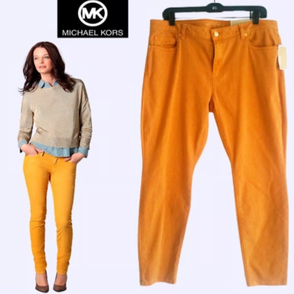 Michael Kors Dopamine Marigold Izzy Skinny Jeans Size 10 New with tags